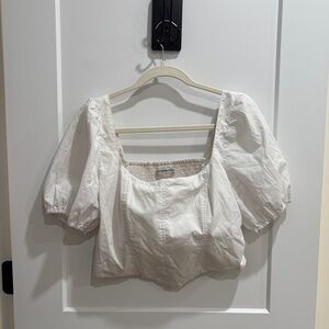 Abercrombie & Fitch White Puff Sleeve Blouse